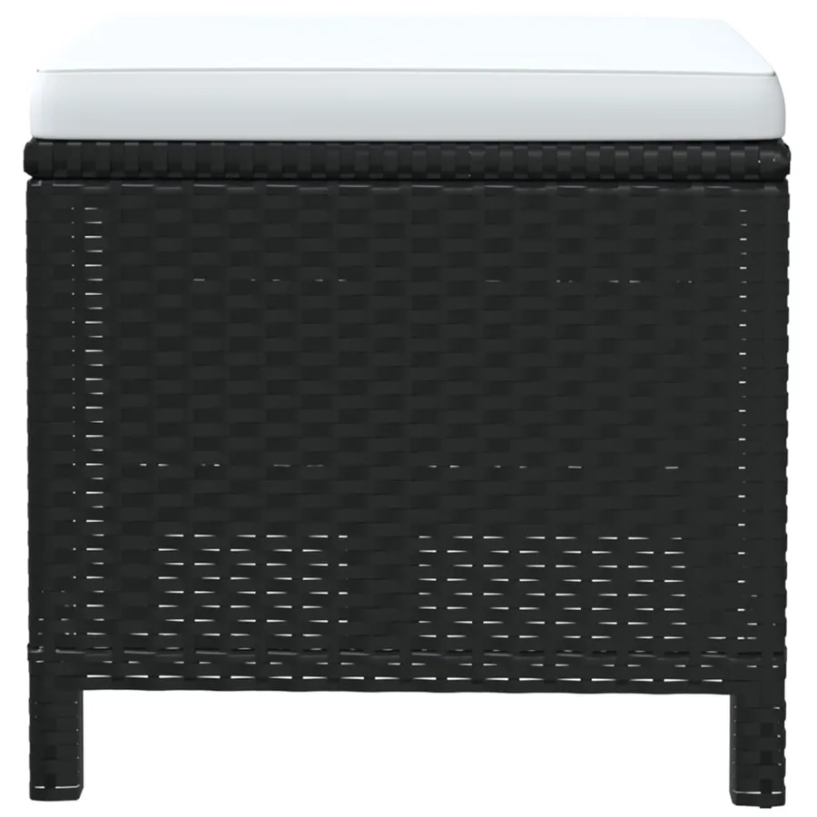 Ensemble à manger de jardin coussins 19 pcs Résine tressée Noir - 9