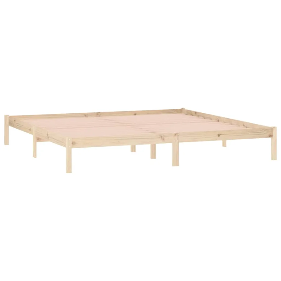 Cadre de lit sans matelas 193x203 cm bois massif de pin - 3