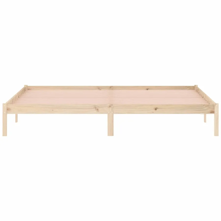 Cadre de lit sans matelas 193x203 cm bois massif de pin - 5