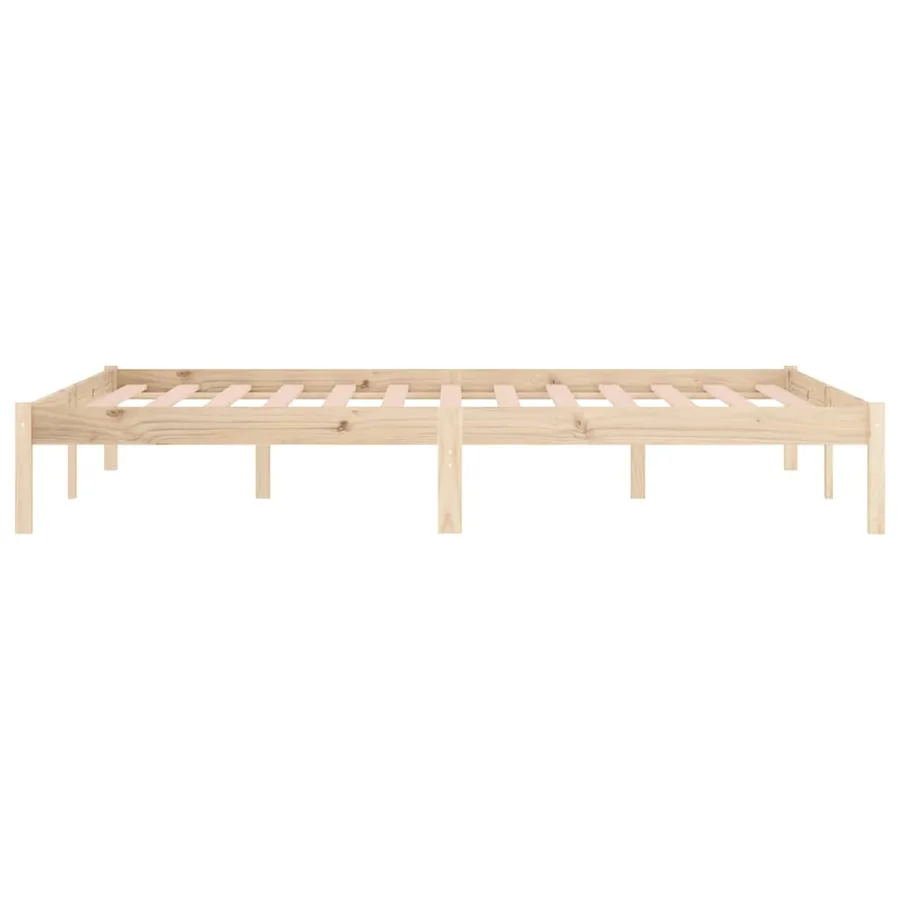 Cadre de lit sans matelas 193x203 cm bois massif de pin - 6