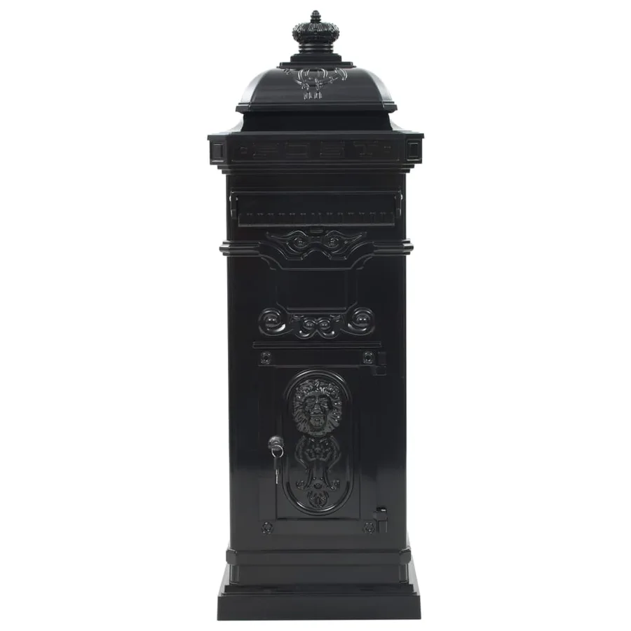 Boîte aux lettres à pilier Aluminium Vintage antirouille Noir - 3