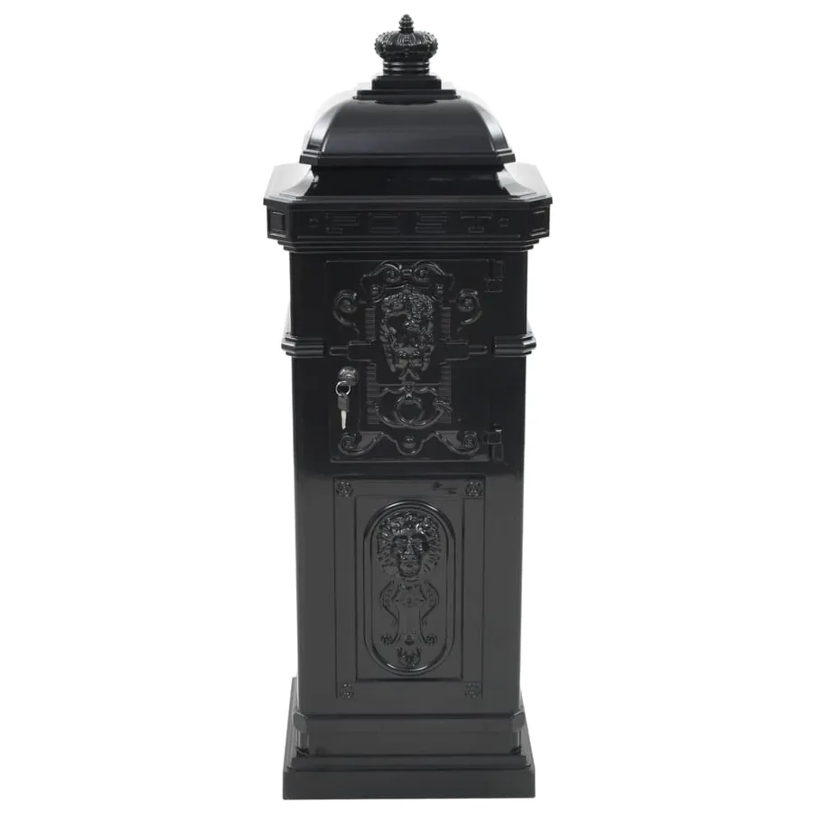 Boîte aux lettres à pilier Aluminium Vintage antirouille Noir - 8