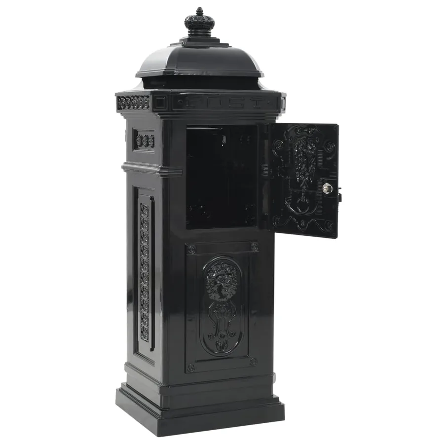 Boîte aux lettres à pilier Aluminium Vintage antirouille Noir - 9