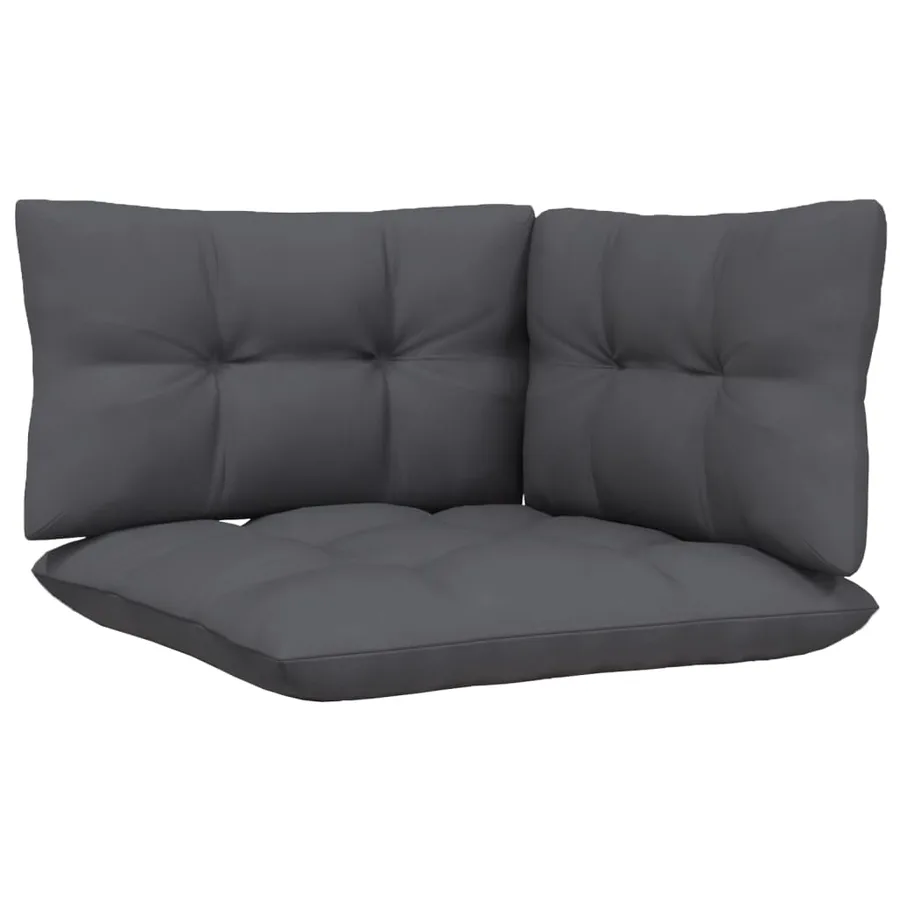 Salon de jardin 5 pcs avec coussins anthracite bois de pin - 5
