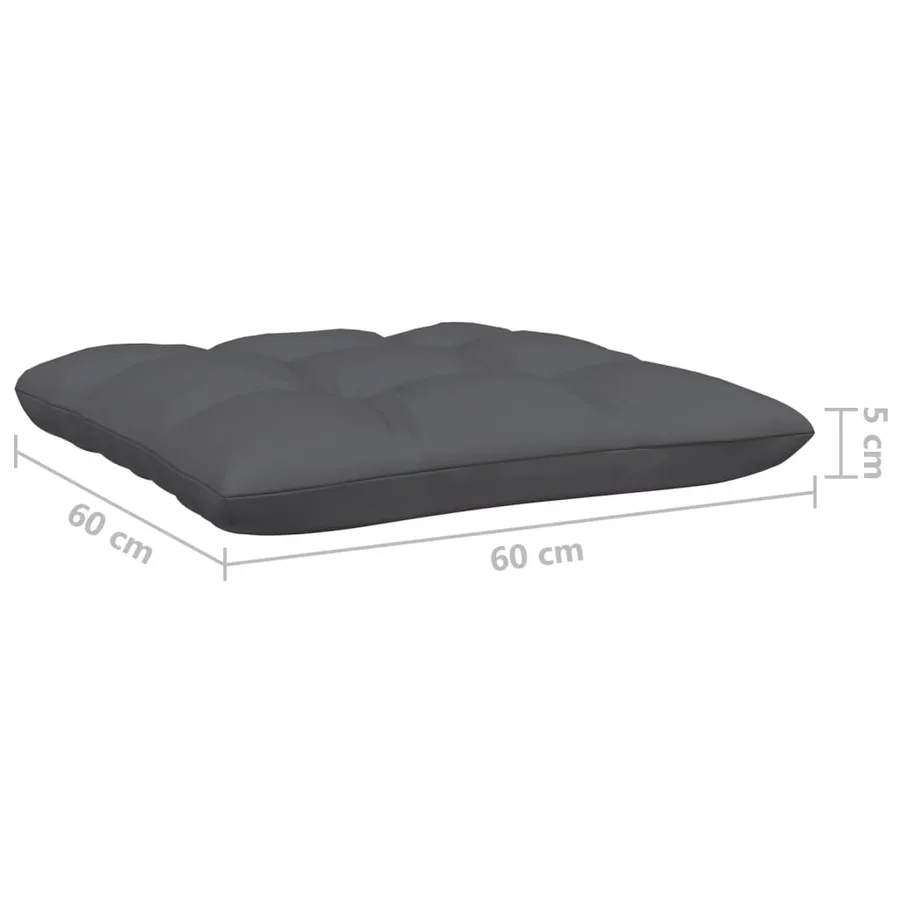 Salon de jardin 5 pcs avec coussins anthracite bois de pin - 9