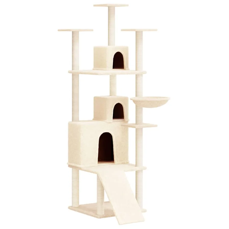 Arbre à chat avec griffoirs en sisal Crème 175 cm - 2