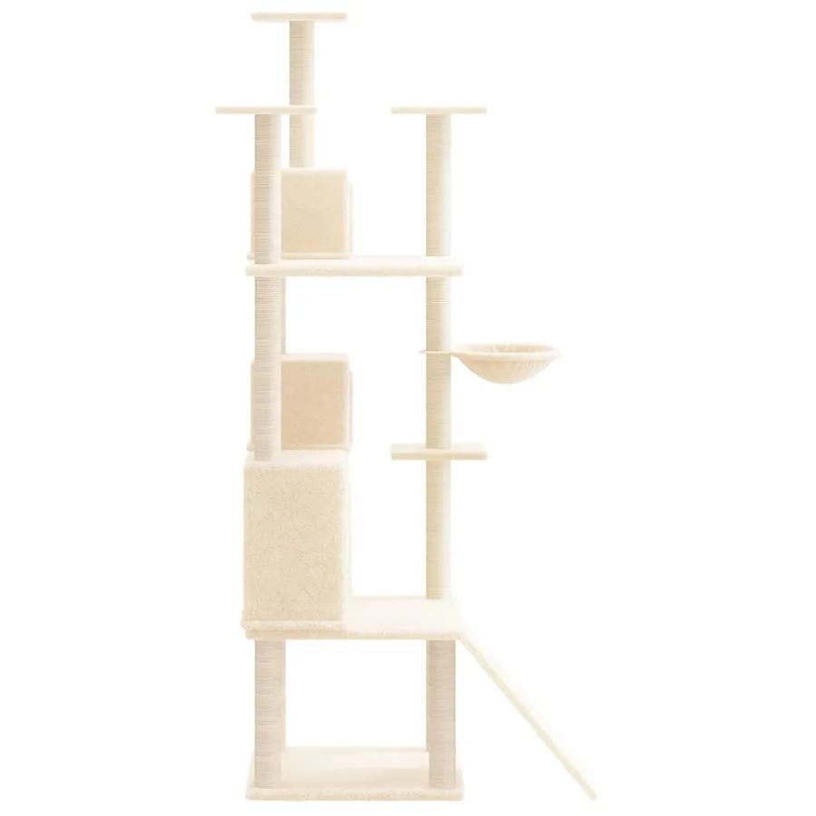 Arbre à chat avec griffoirs en sisal Crème 175 cm - 4
