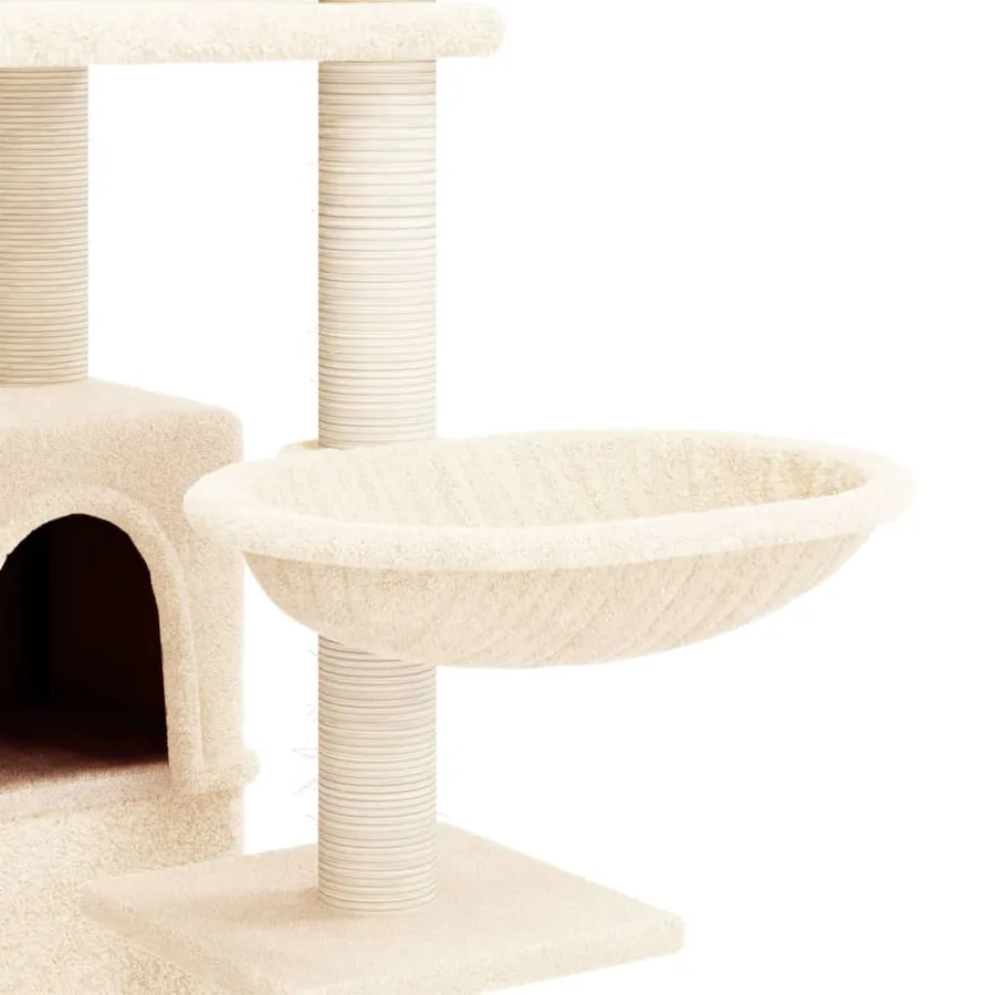 Arbre à chat avec griffoirs en sisal Crème 175 cm - 6