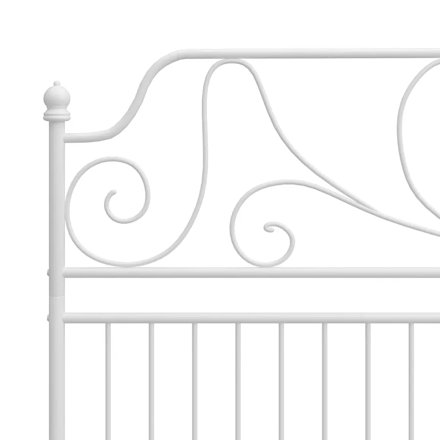 Cadre de lit sans matelas blanc métal 180x200 cm - 5