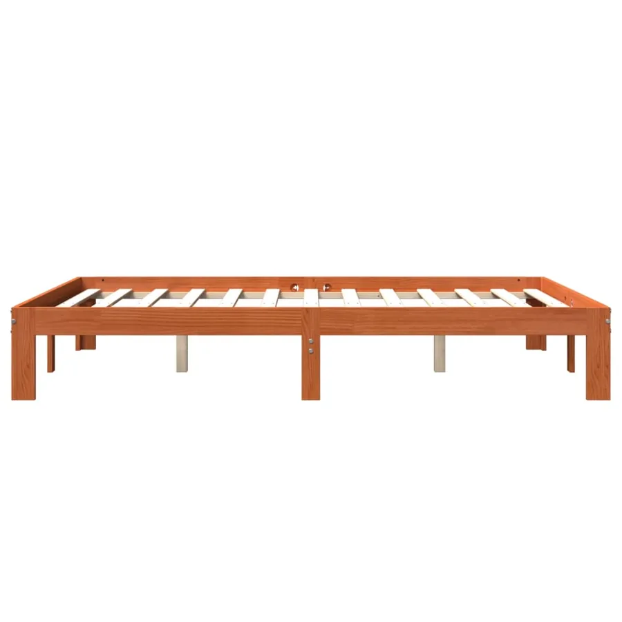Cadre de lit sans matelas cire marron 120x190cm bois pin massif - 5
