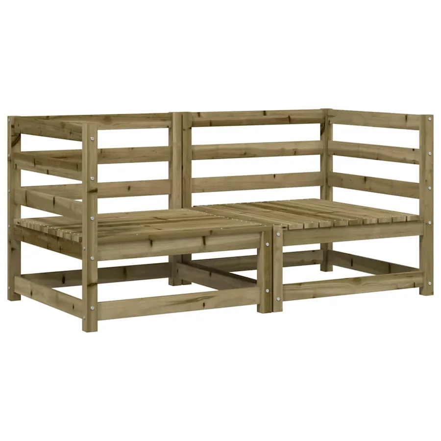 Canapés d'angle de jardin 2 pcs 70x70x67cm bois de pin imprégné - 2