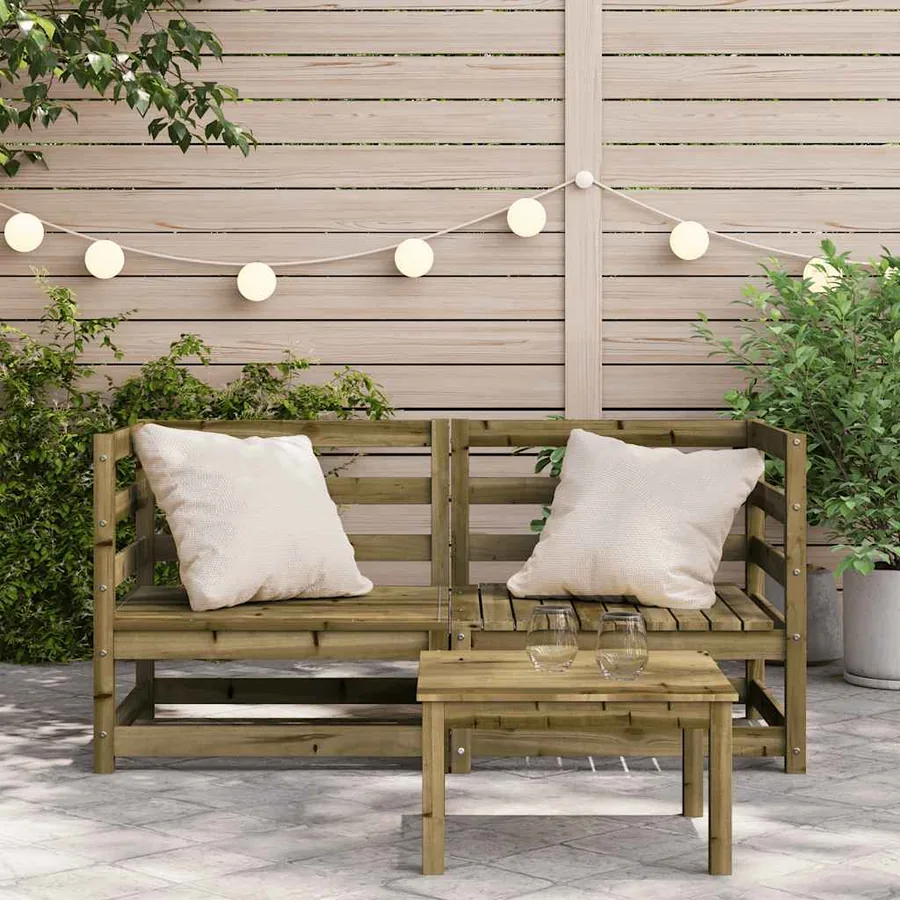 Canapés d'angle de jardin 2 pcs 70x70x67cm bois de pin imprégné - 3