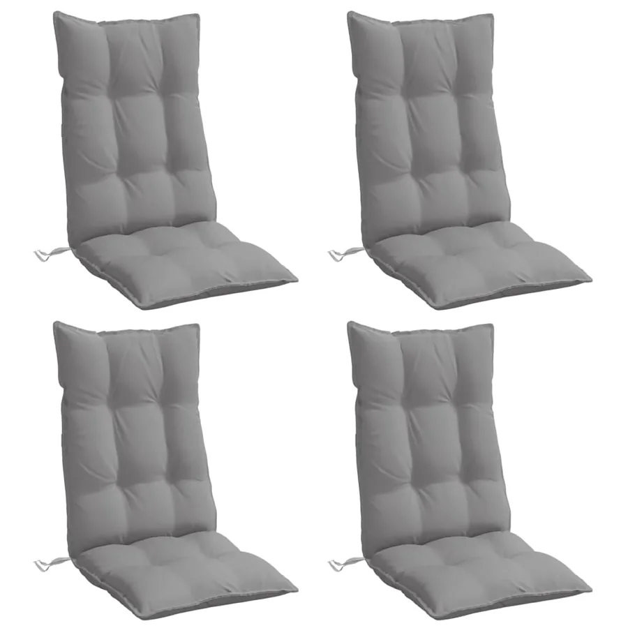 Coussins de chaise à dossier haut lot de 4 gris tissu oxford - 3