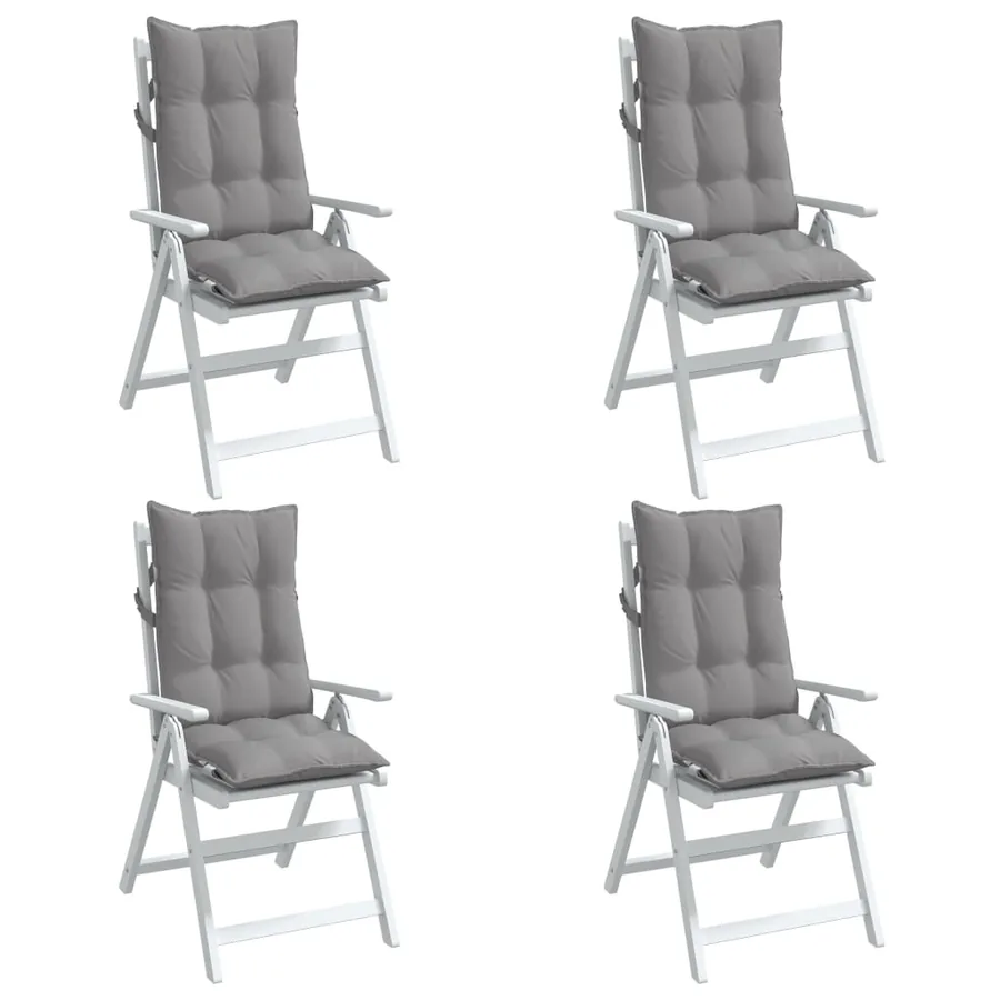 Coussins de chaise à dossier haut lot de 4 gris tissu oxford - 4