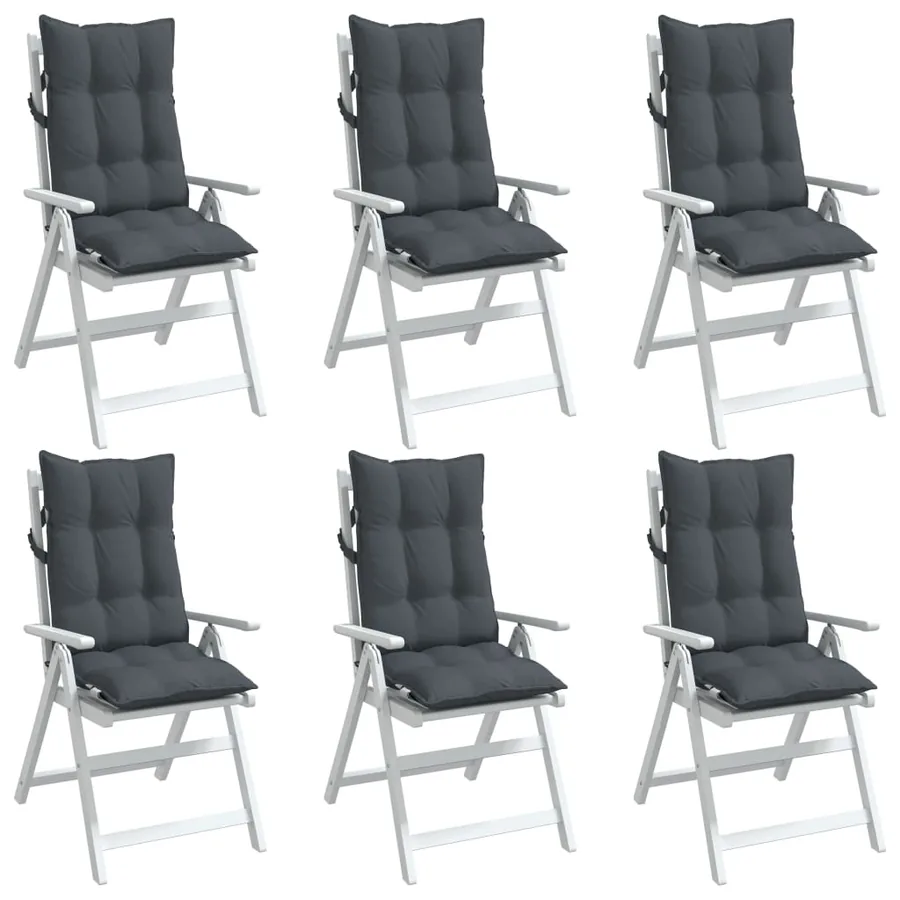 Coussins de chaise à dossier haut lot de 6 anthracite - 4