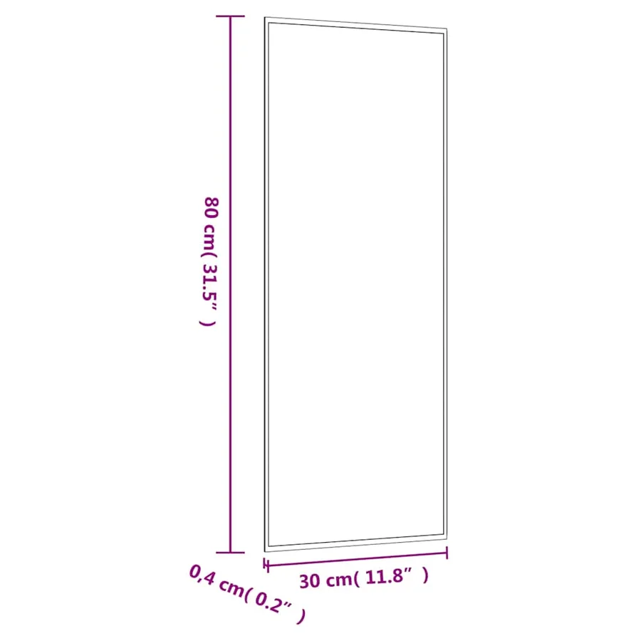 Miroir mural 30x80 cm verre rectangulaire - 6