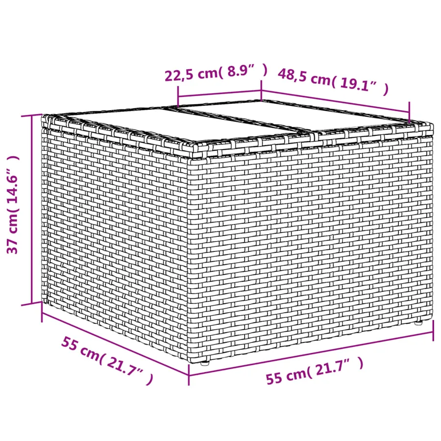Salon de jardin 6 pcs avec coussins gris résine tressée - 12