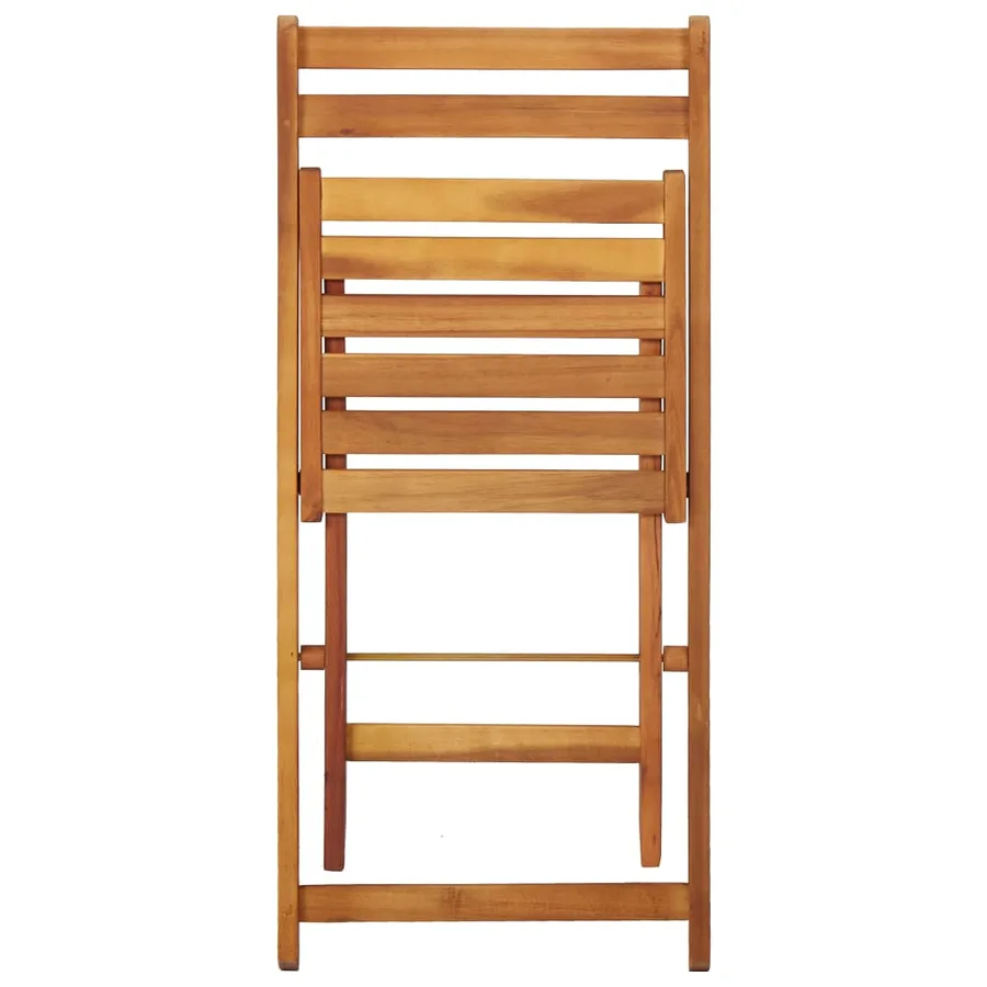Table à jardinière et 2 chaises de bistro bois d'acacia massif - 12