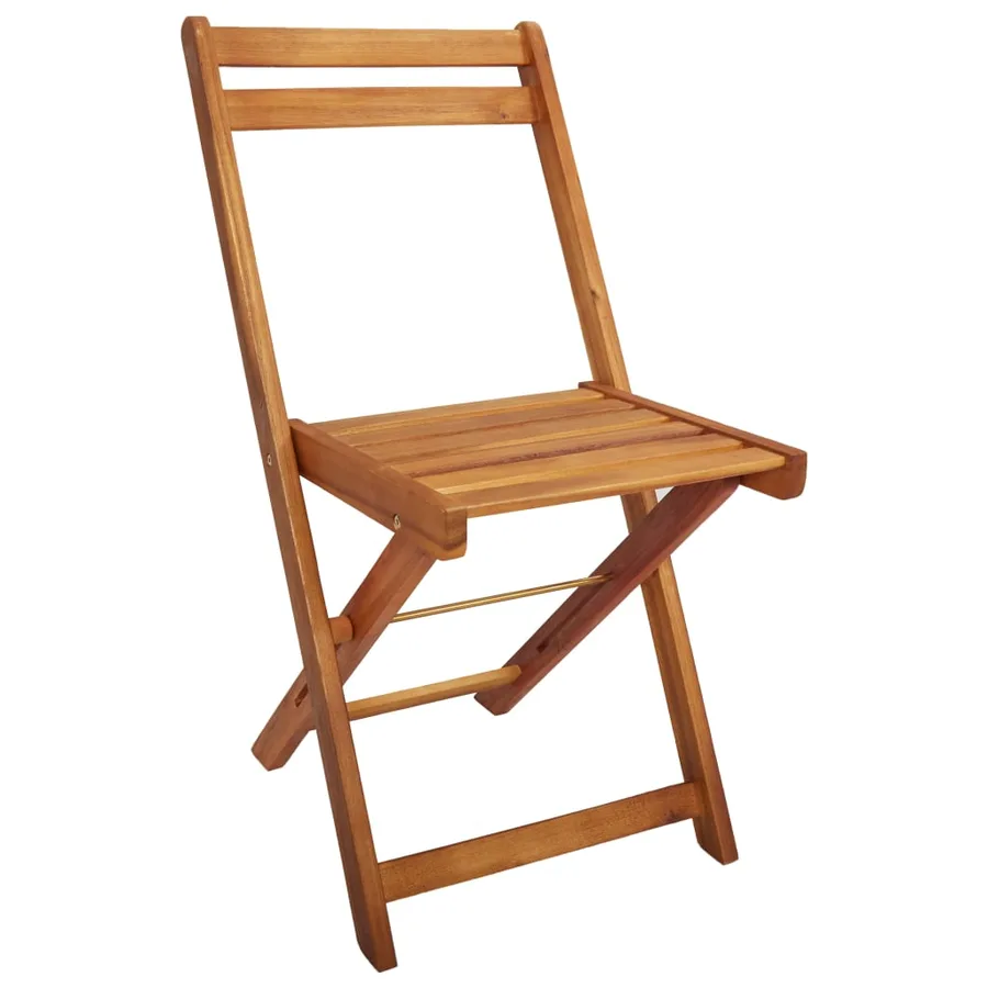 Table à jardinière et 2 chaises de bistro bois d'acacia massif - 9