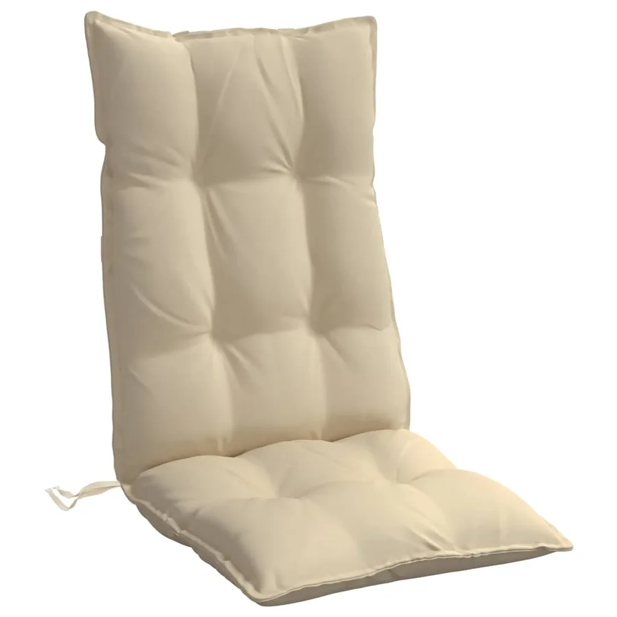 Coussins de chaise à dossier haut lot de 4 beige tissu oxford - 5