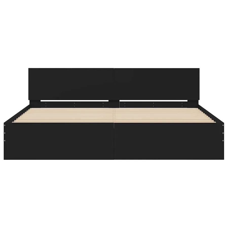 Cadre de lit sans matelas noir 200x200 cm - 5