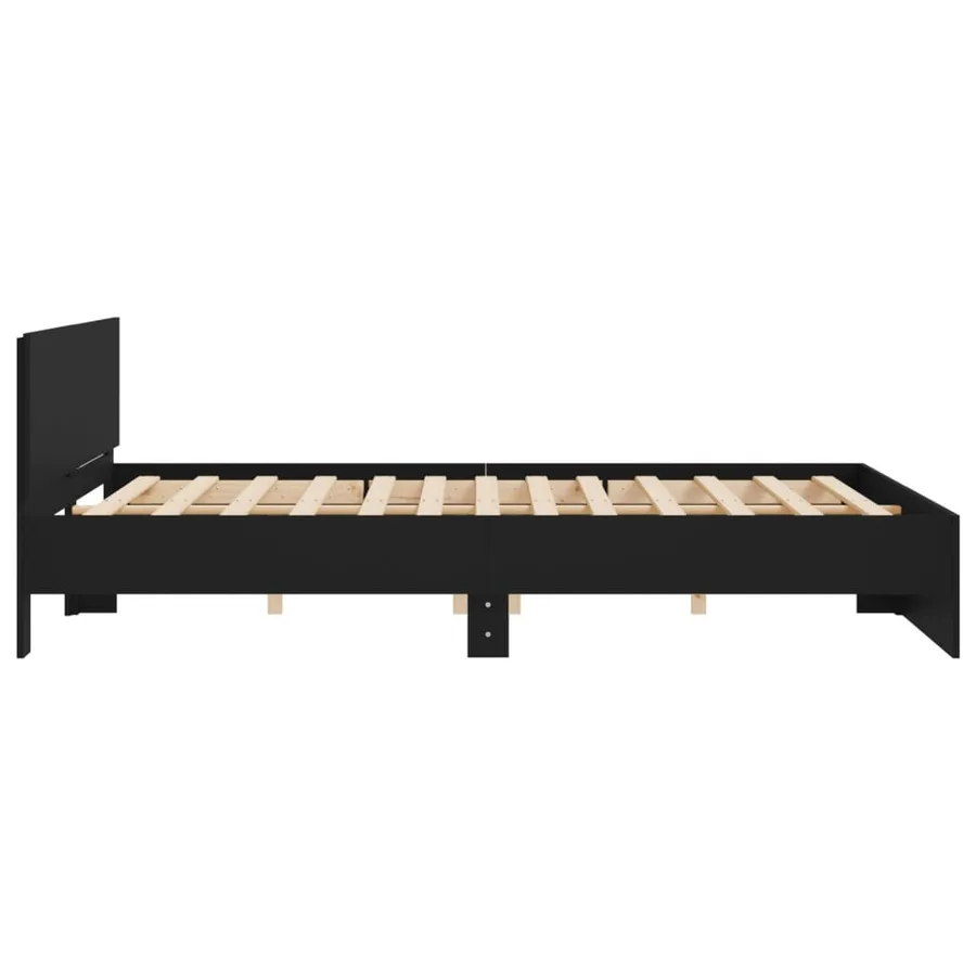 Cadre de lit sans matelas noir 200x200 cm - 6