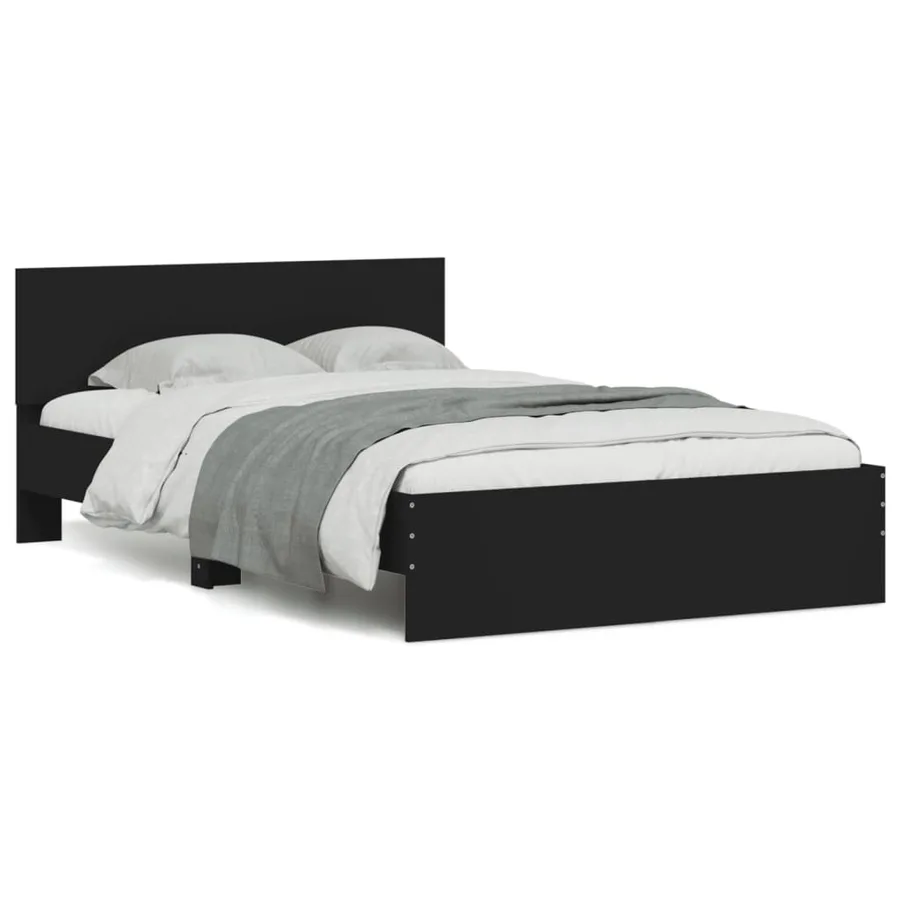 Cadre de lit sans matelas noir 135x190 cm - 2