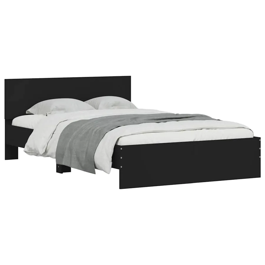 Cadre de lit sans matelas noir 135x190 cm - 3