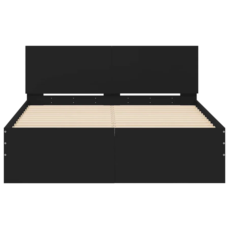 Cadre de lit sans matelas noir 135x190 cm - 5