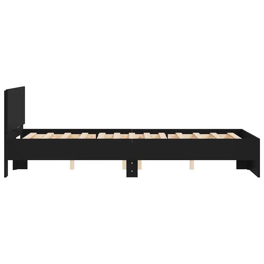 Cadre de lit sans matelas noir 135x190 cm - 6