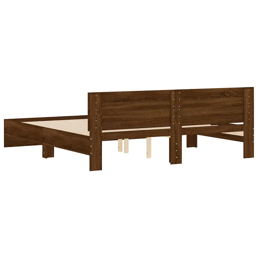 Cadre de lit sans matelas chêne marron 200x200 cm - 7