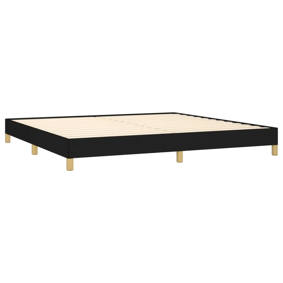 Cadre de lit sans matelas noir 200x200 cm tissu - 4