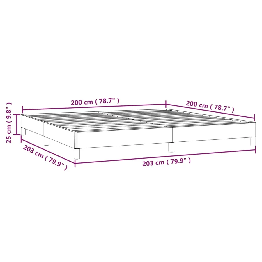 Cadre de lit sans matelas noir 200x200 cm tissu - 9