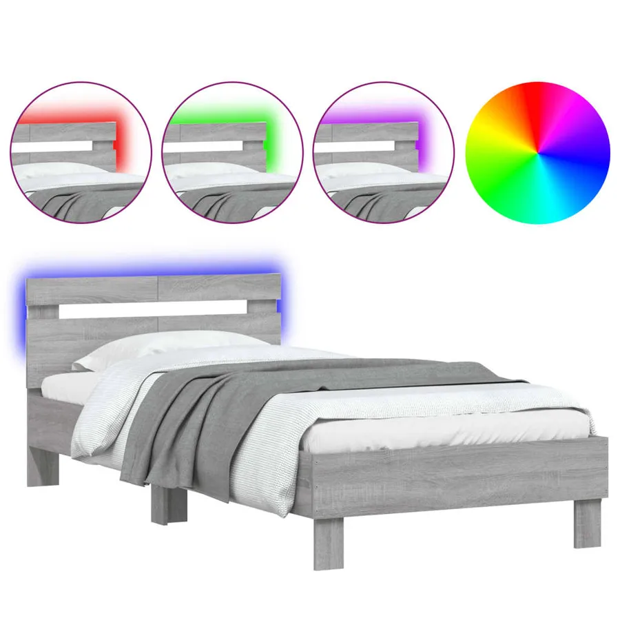 Cadre de lit sans matelas avec lumières LED 100x200 cm - 2