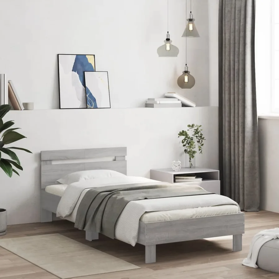 Cadre de lit sans matelas avec lumières LED 100x200 cm - 3