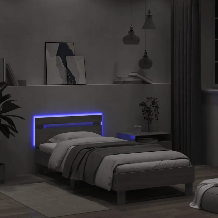 Cadre de lit sans matelas avec lumières LED 100x200 cm - 4