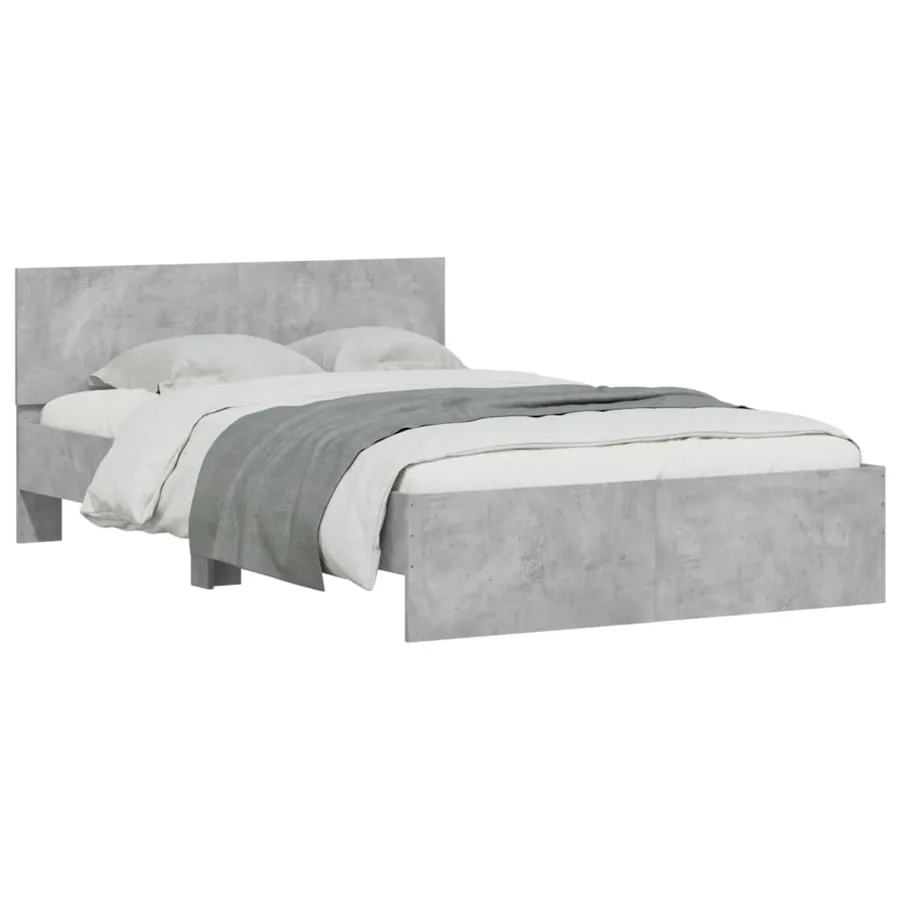 Cadre de lit sans matelas gris béton 135x190 cm - 3