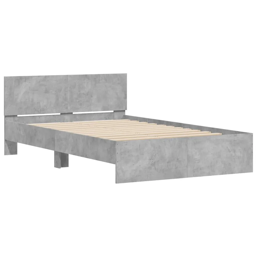 Cadre de lit sans matelas gris béton 135x190 cm - 4