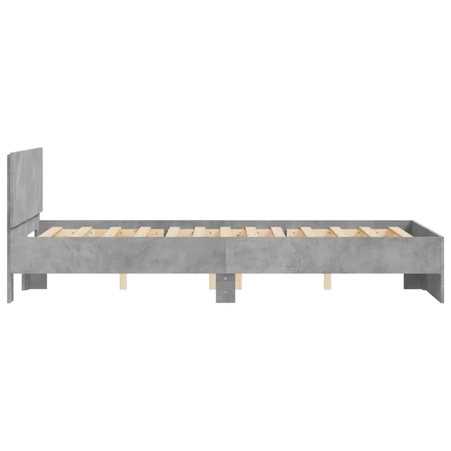 Cadre de lit sans matelas gris béton 135x190 cm - 6