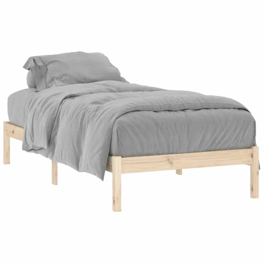 Cadre de lit sans matelas 100x190 cm bois de pin massif - 2