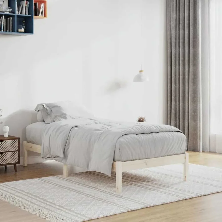 Cadre de lit sans matelas 100x190 cm bois de pin massif - 4