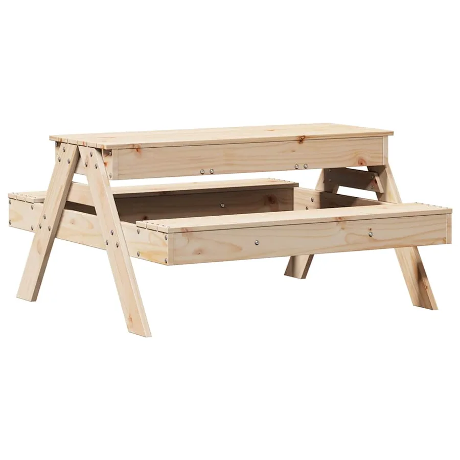 Table de pique-nique avec bac à sable pour enfants pin massif - 2