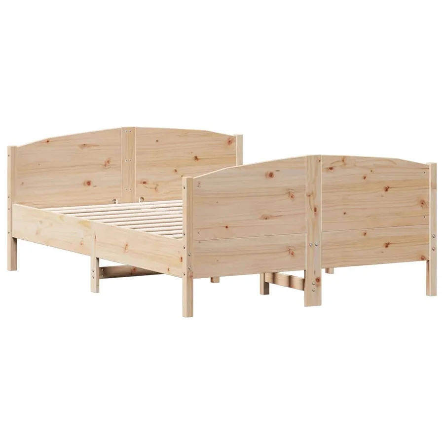 Cadre de lit avec tête de lit 140x190 cm bois de pin massif - 2