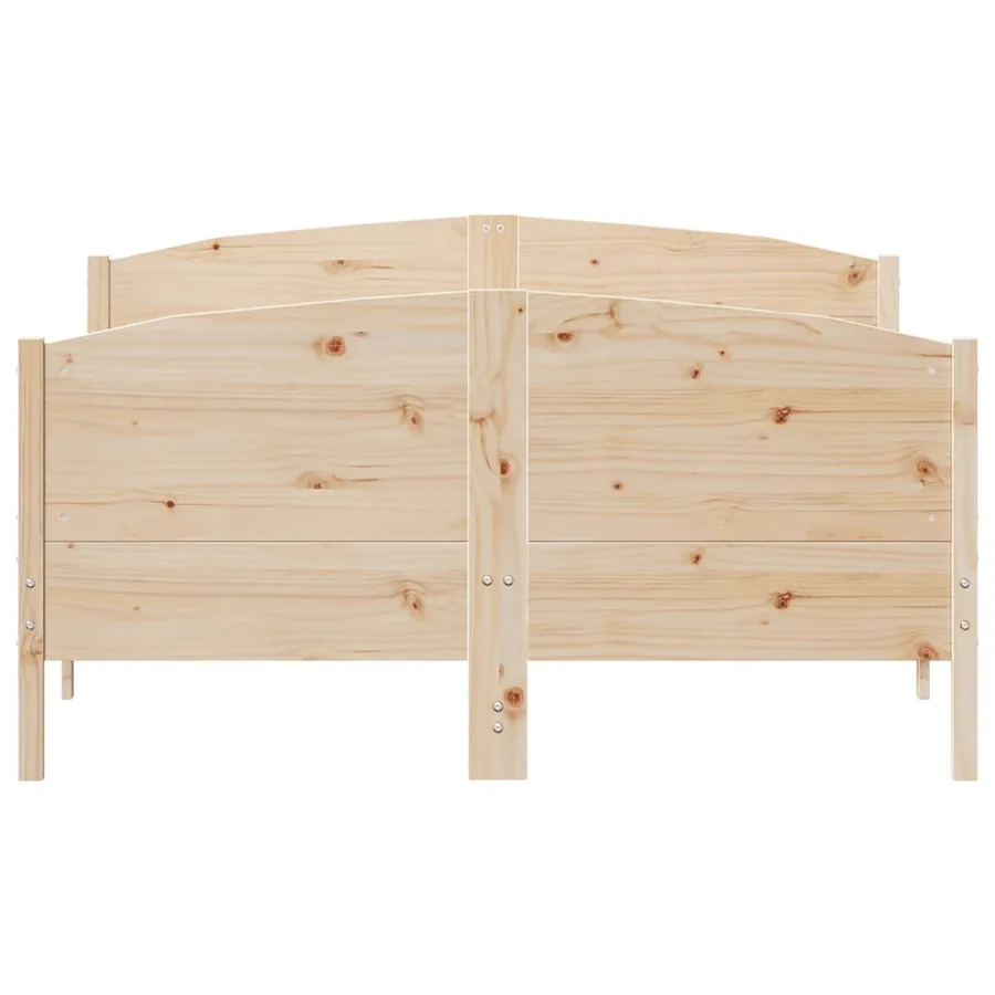 Cadre de lit avec tête de lit 140x190 cm bois de pin massif - 4