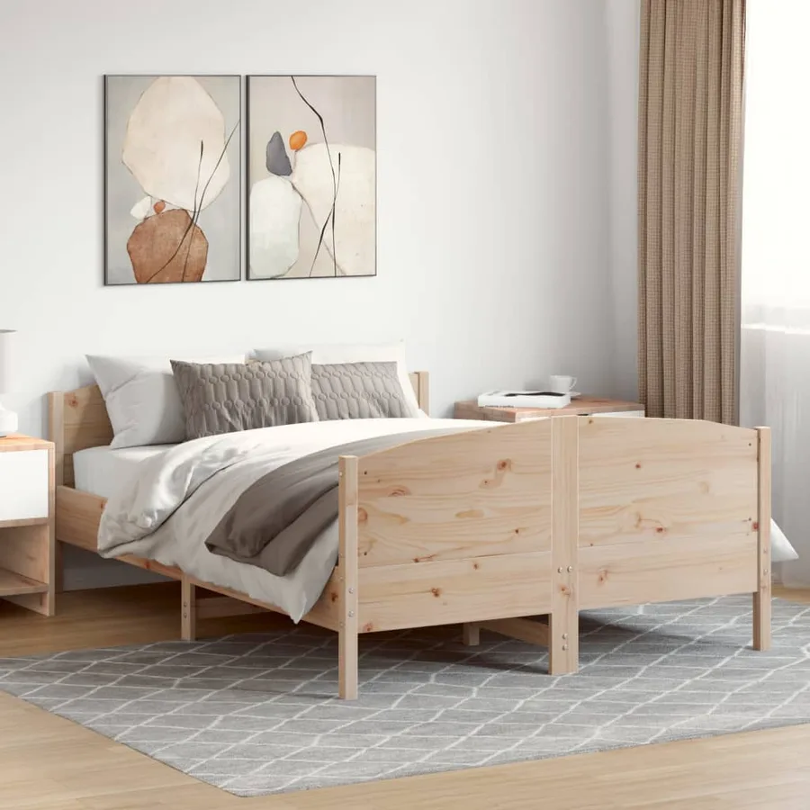 Cadre de lit avec tête de lit 120x200 cm bois de pin massif - 3
