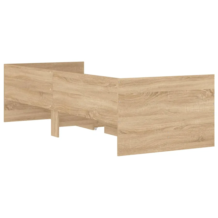 Cadre de lit sans matelas chêne sonoma 75x190 cm - 8