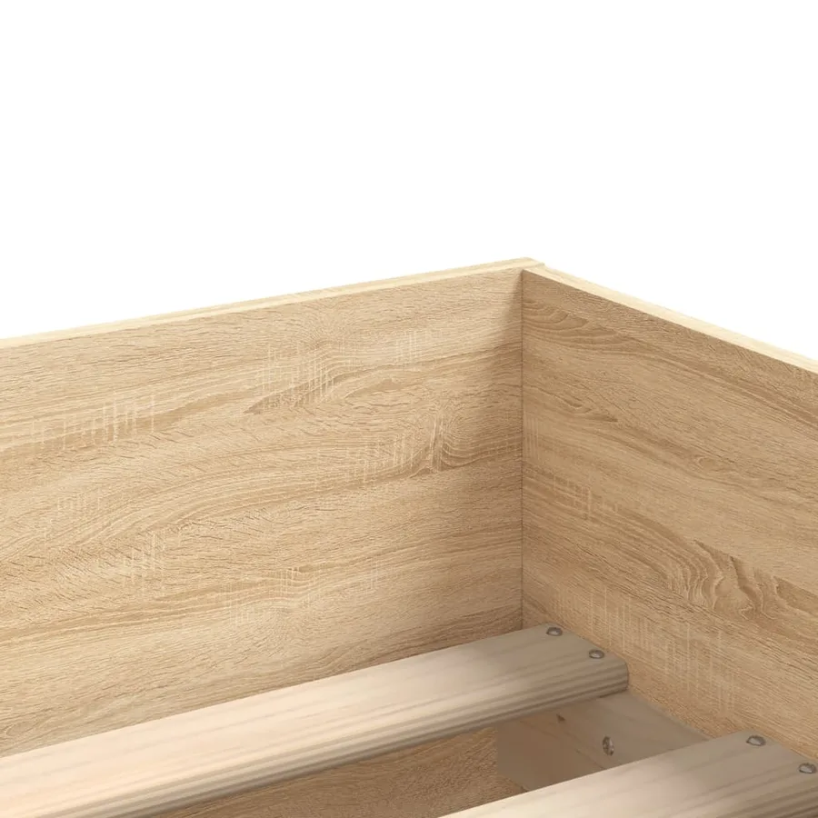 Cadre de lit sans matelas chêne sonoma 75x190 cm - 9