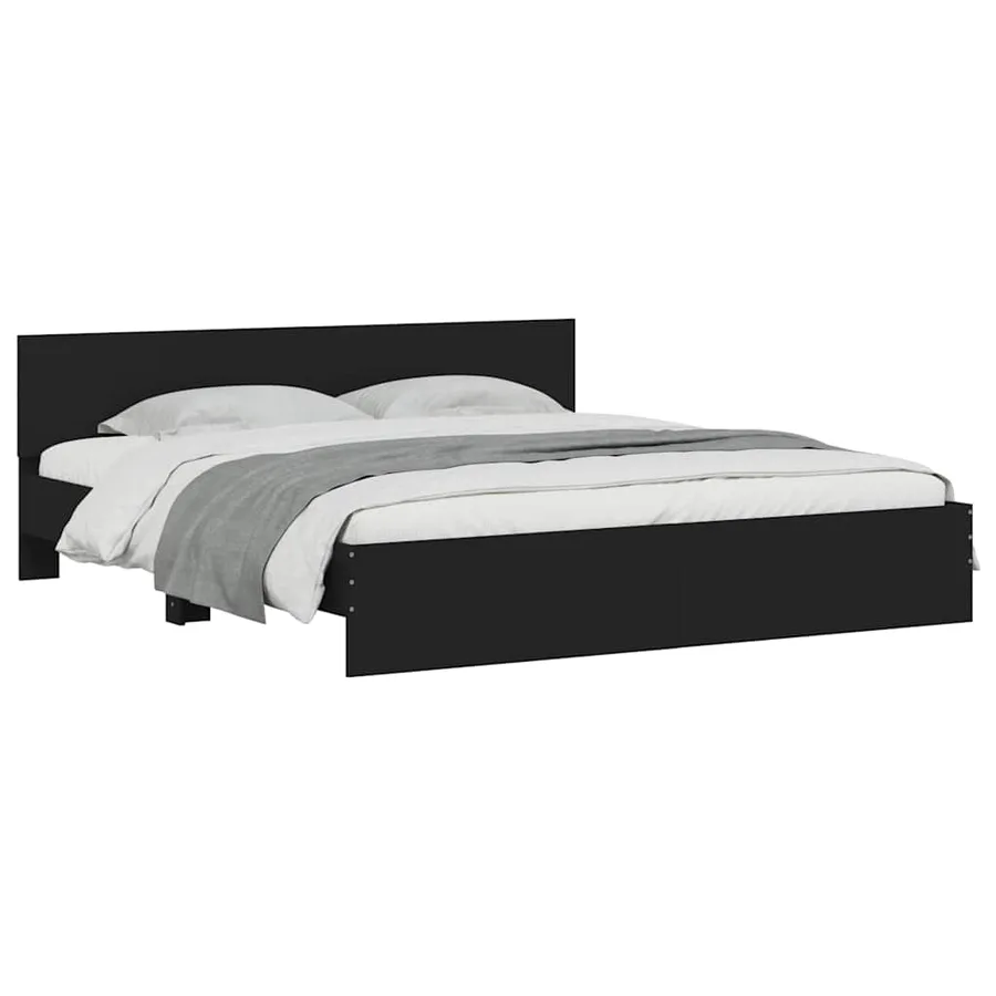 Cadre de lit sans matelas noir 180x200 cm - 3