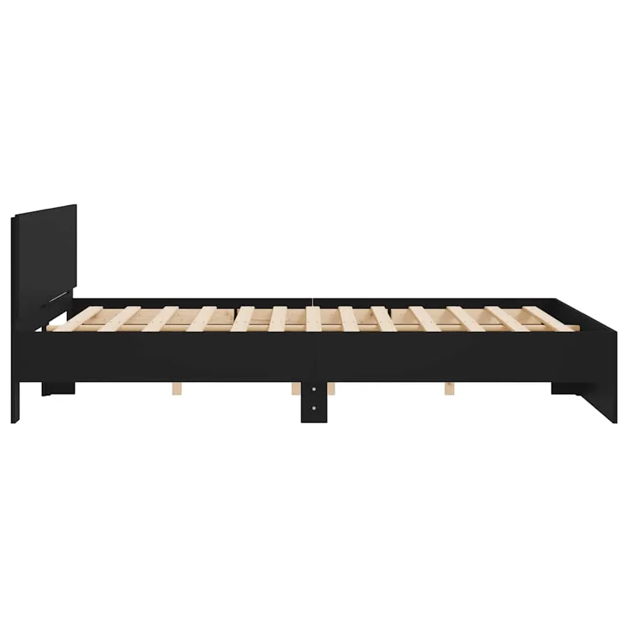 Cadre de lit sans matelas noir 180x200 cm - 6