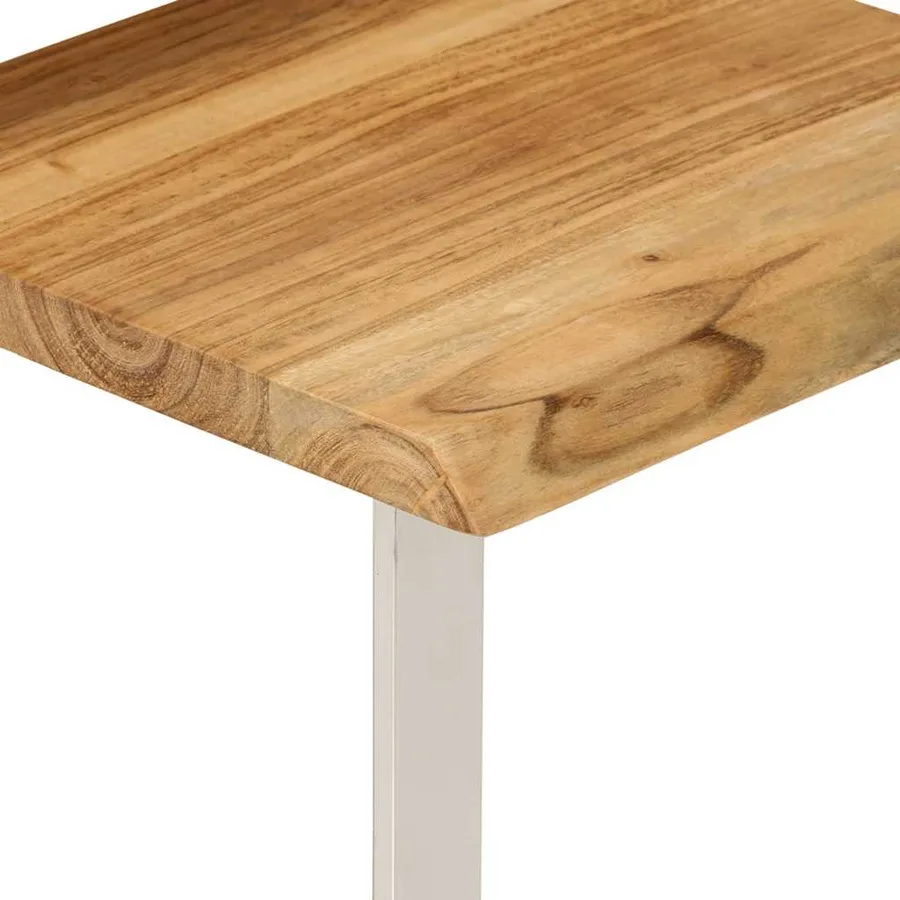 Tables gigognes 3 pcs avec bord vivant bois massif d'acacia - 7